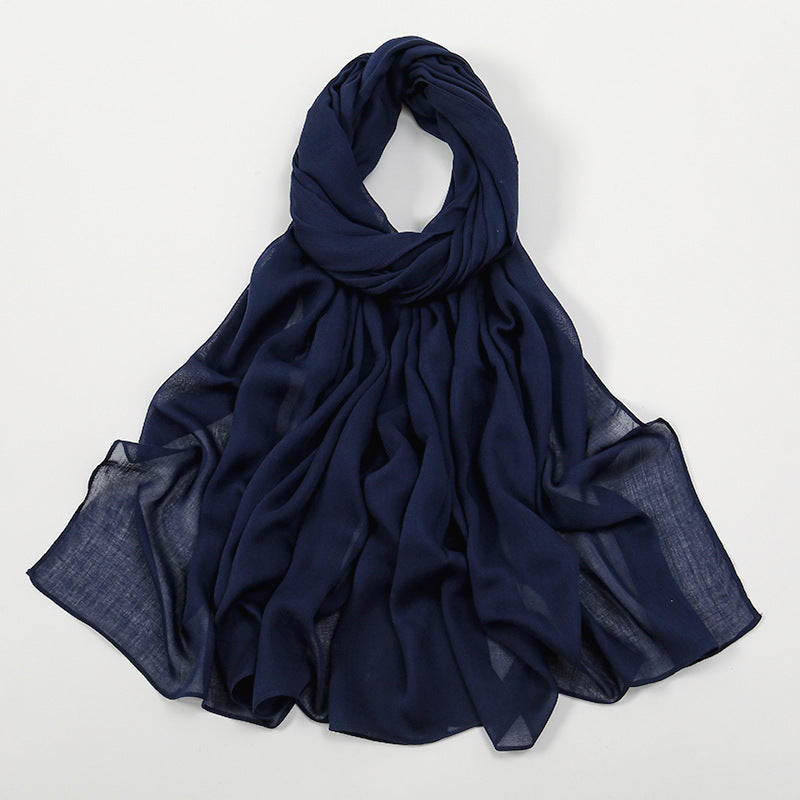 VS694New solid color curled cotton long scarf women's headscarf - MinYang Fashion Apparel Accessory Manufacturer