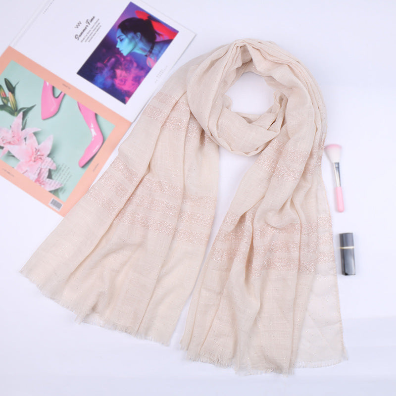 VS169 New pure cotton solid color long scarf - MinYang Fashion Apparel Accessory Manufacturer