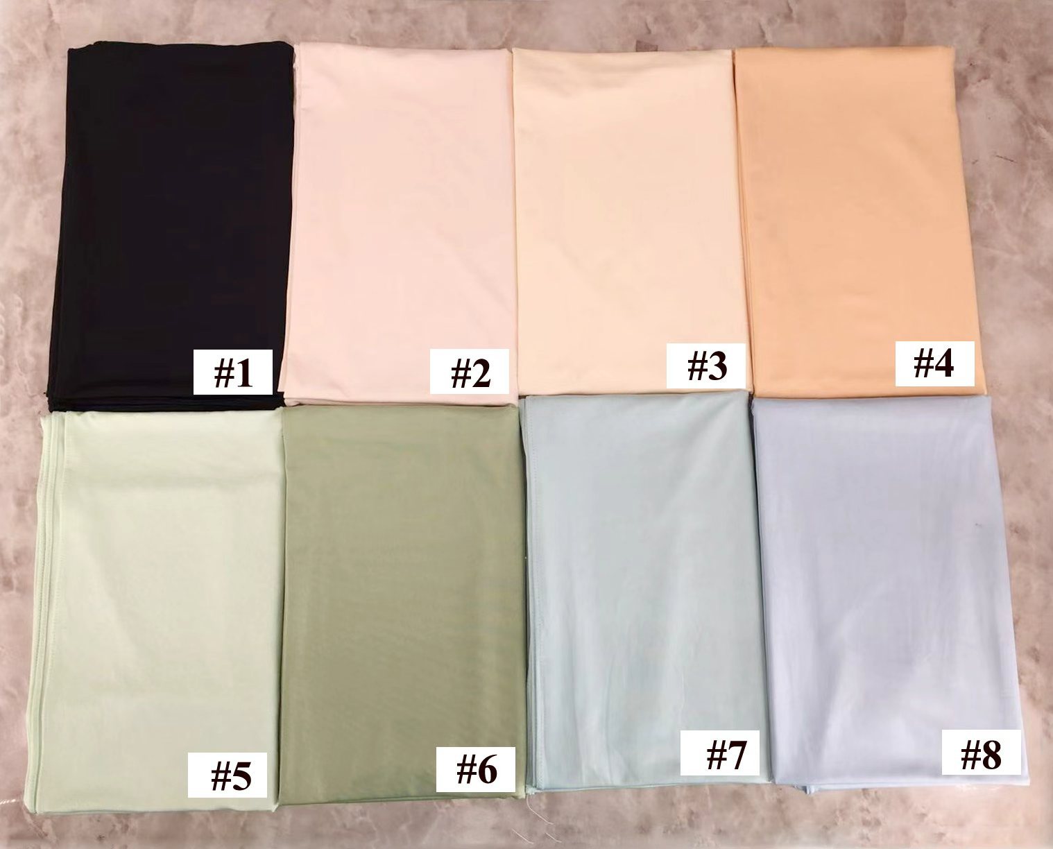 HY011 Refreshing and lightweight, delicate yet non-transparent, with a subtle shine Premium Liquid Jersey Scarf
