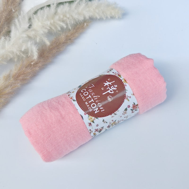 WJ01 Cotton scarf solid color scarf wrinkled bubble scarf shawl headscarf