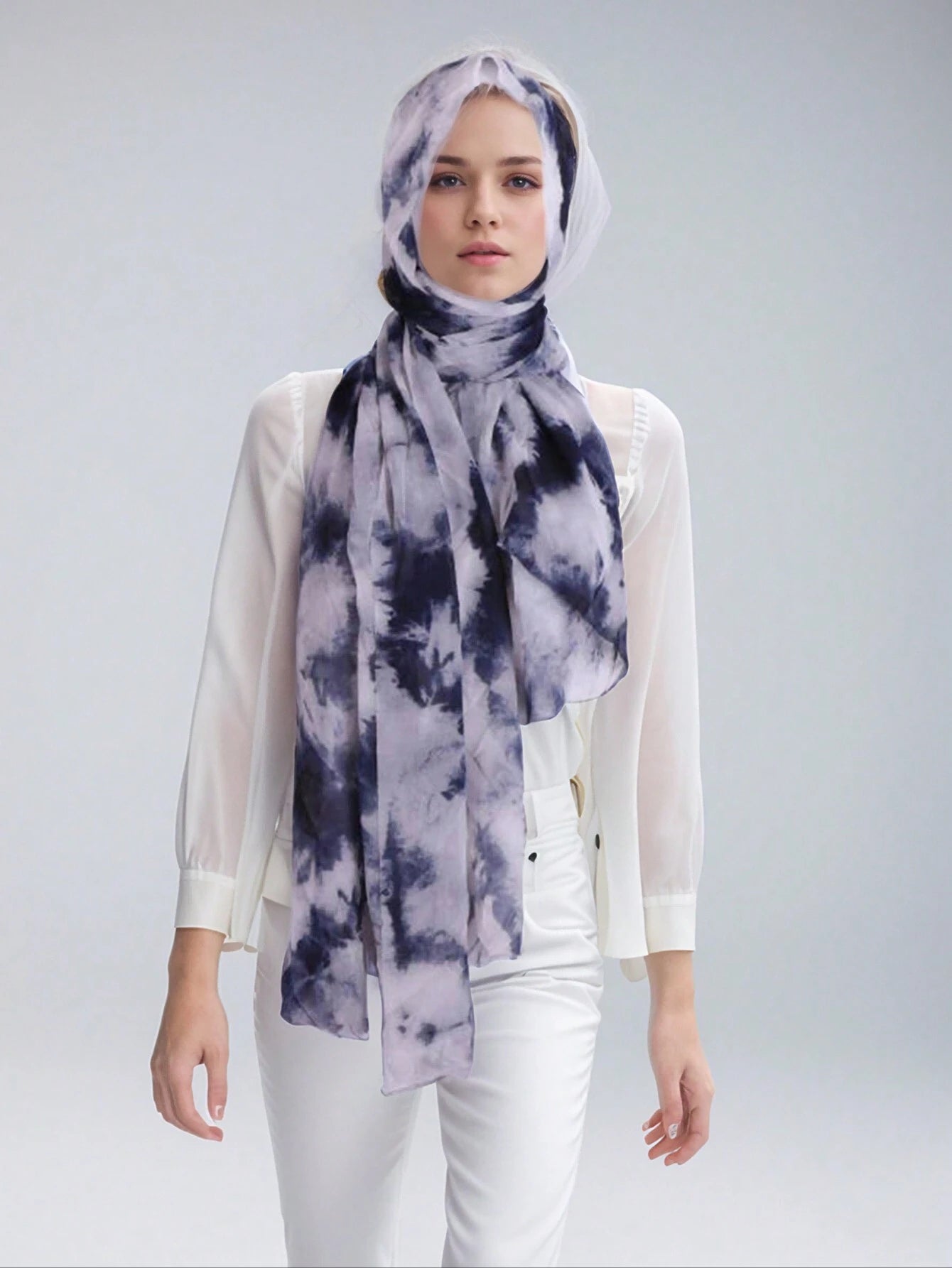 Bufanda/hijab con estampado modal de la serie acuarela de lujo MYM06