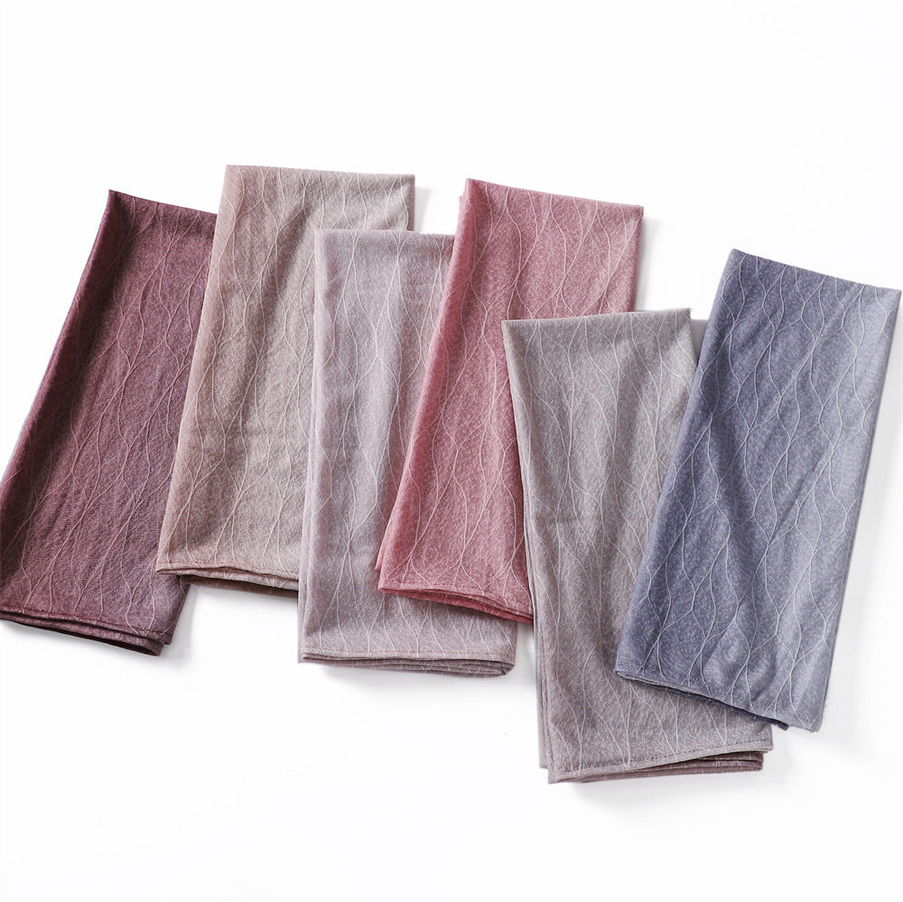 YZ80 Lace breathable hollow slightly elastic wave gradient color hijab hijab/tudung printed hijab printed scarf Gradient