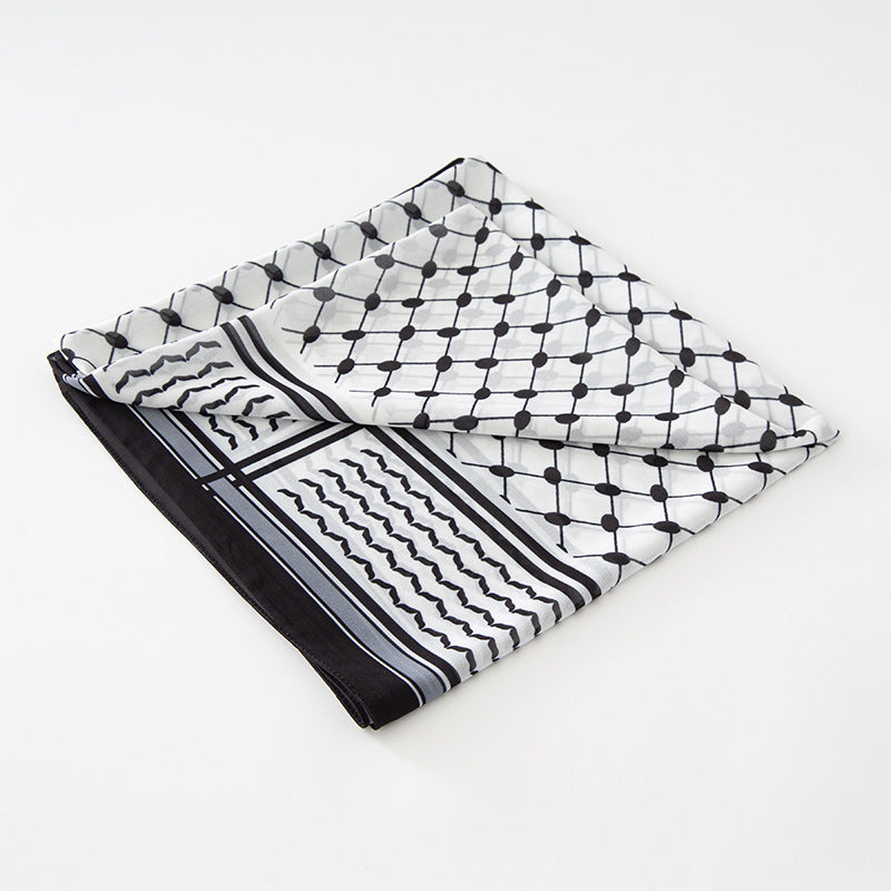 WJA270 New Style Chiffon Printed Plaid Square Scarf