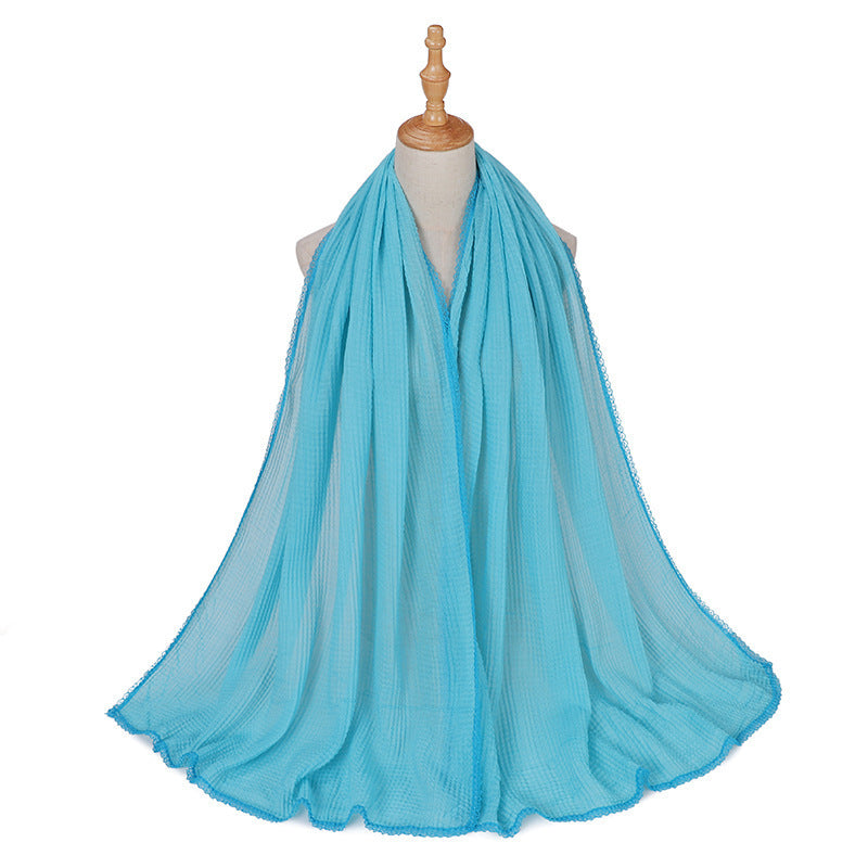 MSL294 Imitation cotton and linen lace headscarf scarf - MinYang Fashion Apparel Accessory Manufacturer