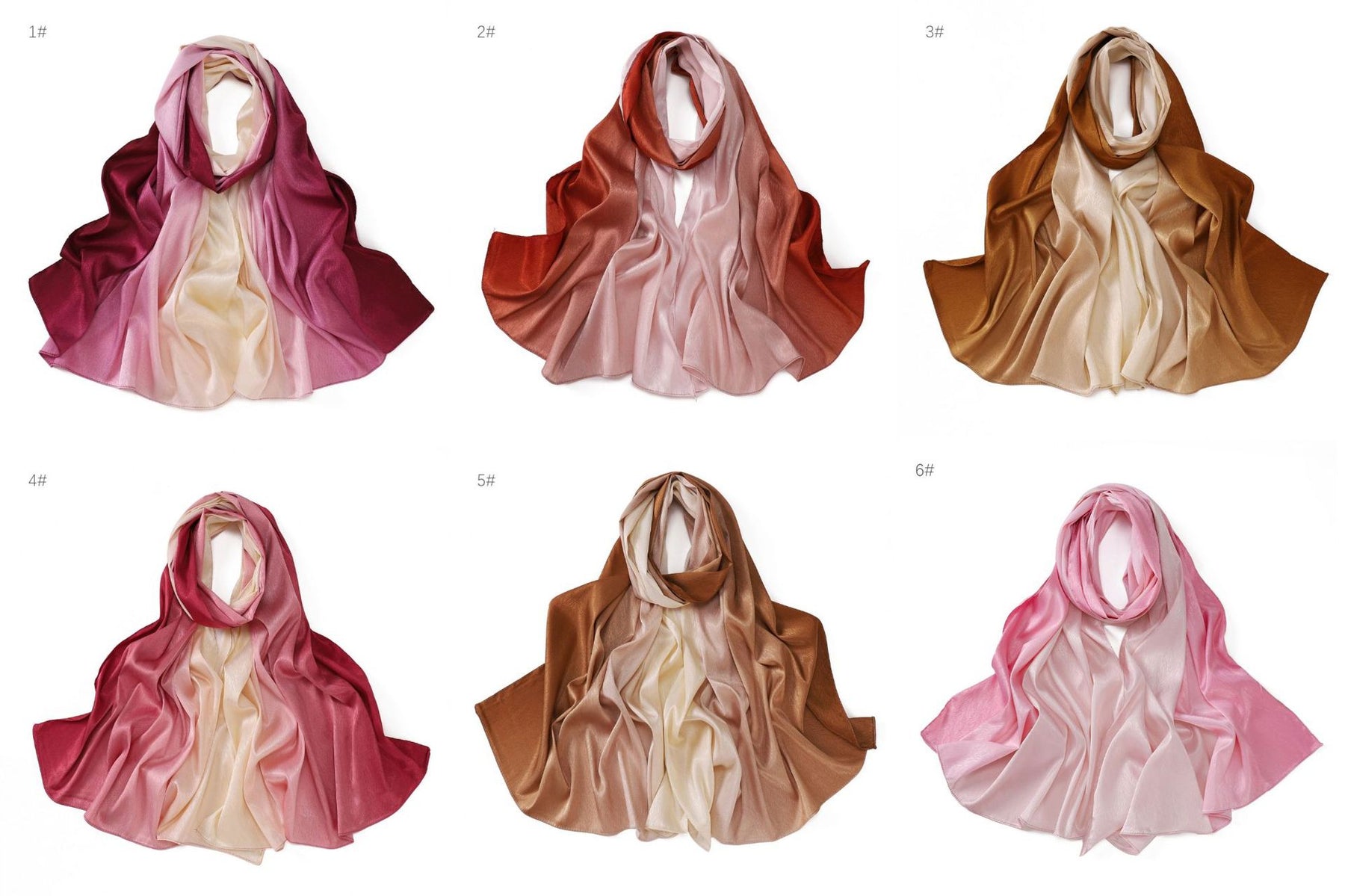 YZ222 Gradient color hand-painted jacquard satin scarf hijab hijab/tudung printed hijab printed scarf scarf