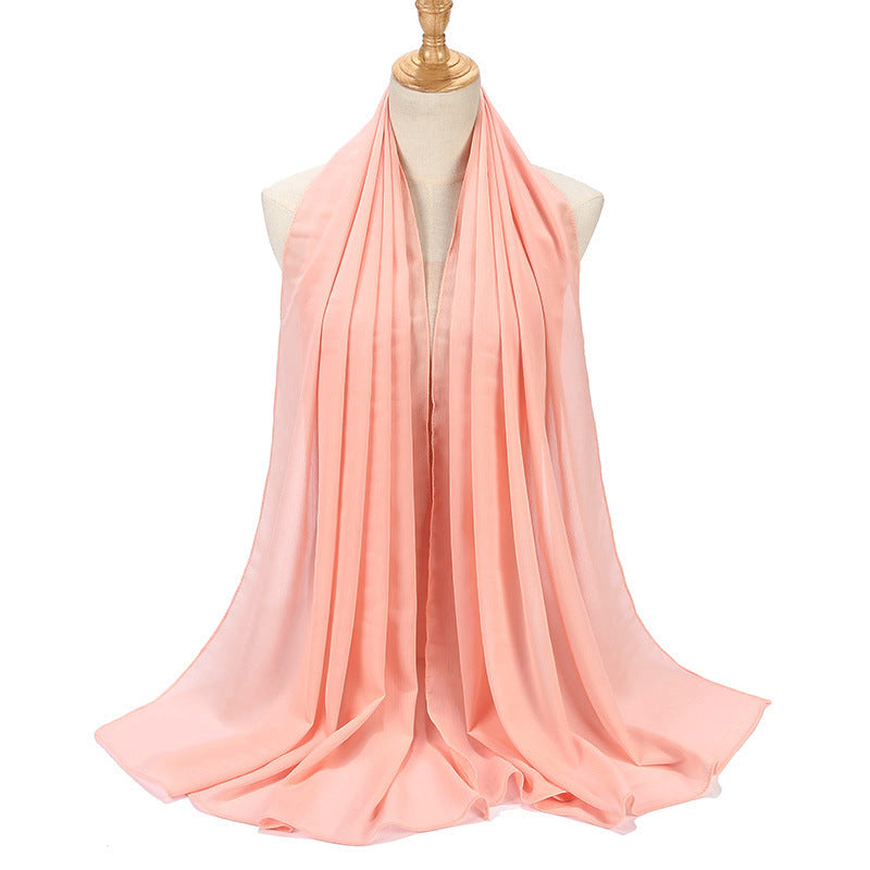 MSL067 tudung chiffon pleated Crepe plain berkualiti tinggi