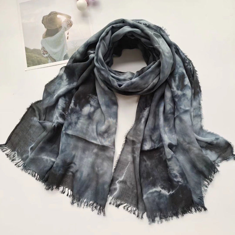 17A64  50Ethnic style rayon cotton handmade tie-dyed shawl scarf - MinYang Fashion Apparel Accessory Manufacturer