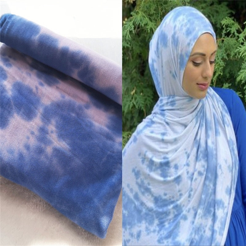 YZ06 Breathable and soft mercerized cotton hand-dyed hijab