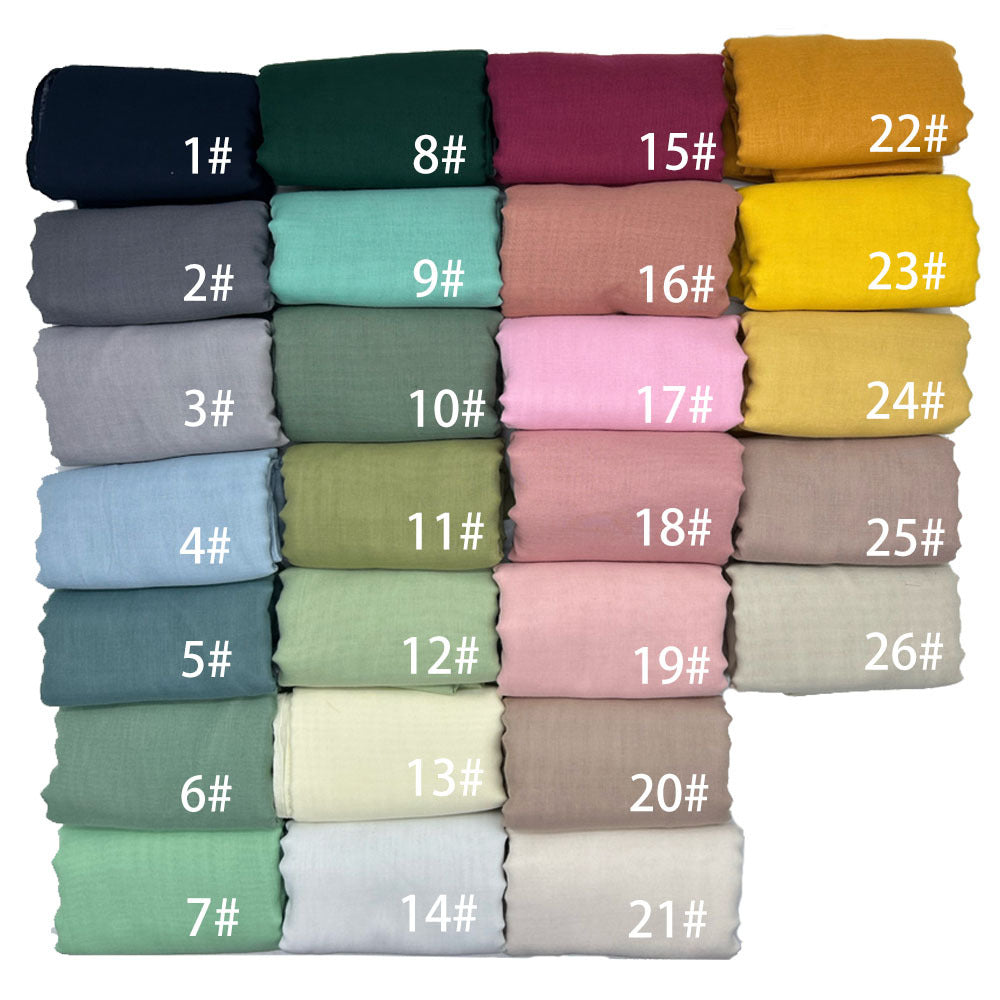 JS018 Hot sale Bali yarn thin breathable long scarf wholesale - MinYang Fashion Apparel Accessory Manufacturer
