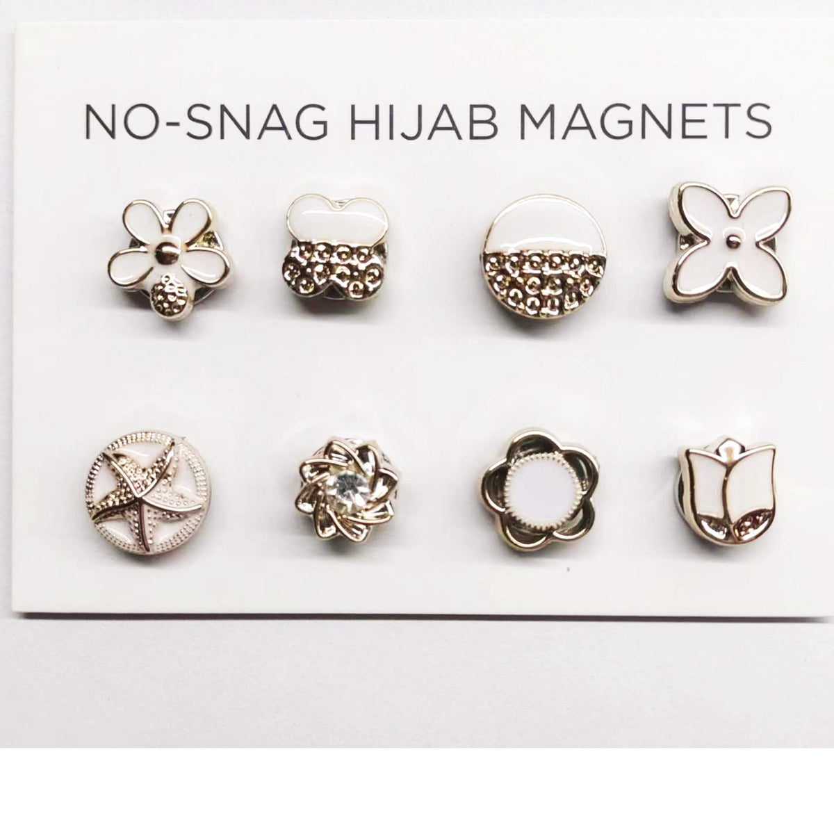 SZ001 Muslim scarf buckle magnetic buckle four-leaf clover scarf buckle strong magnetic seamless buckle round hijab pins magnet - MinYang Fashion Apparel Accessory Manufacturer