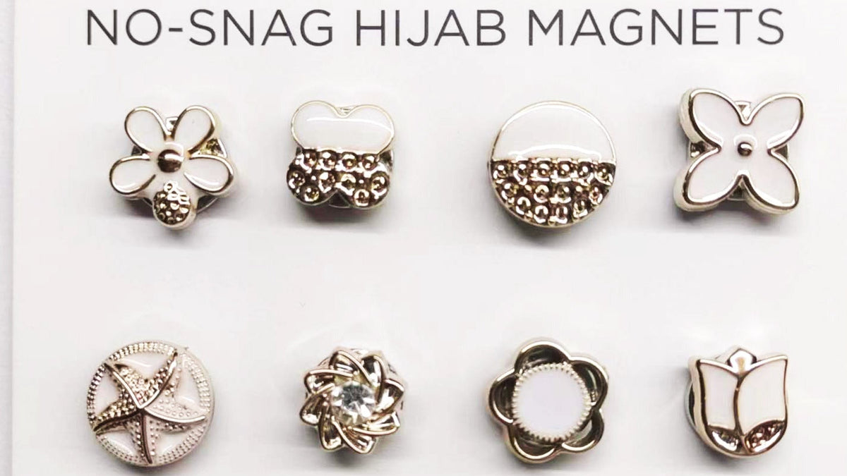 SZ001 Muslim scarf buckle magnetic buckle four-leaf clover scarf buckle strong magnetic seamless buckle round hijab pins magnet - MinYang Fashion Apparel Accessory Manufacturer