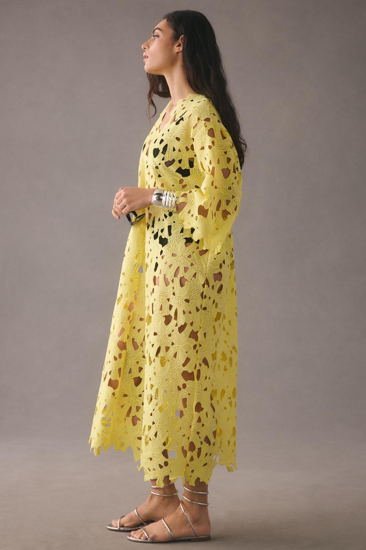 2387 Casual Loose Beach Vacation Cover Up Lace Shirt