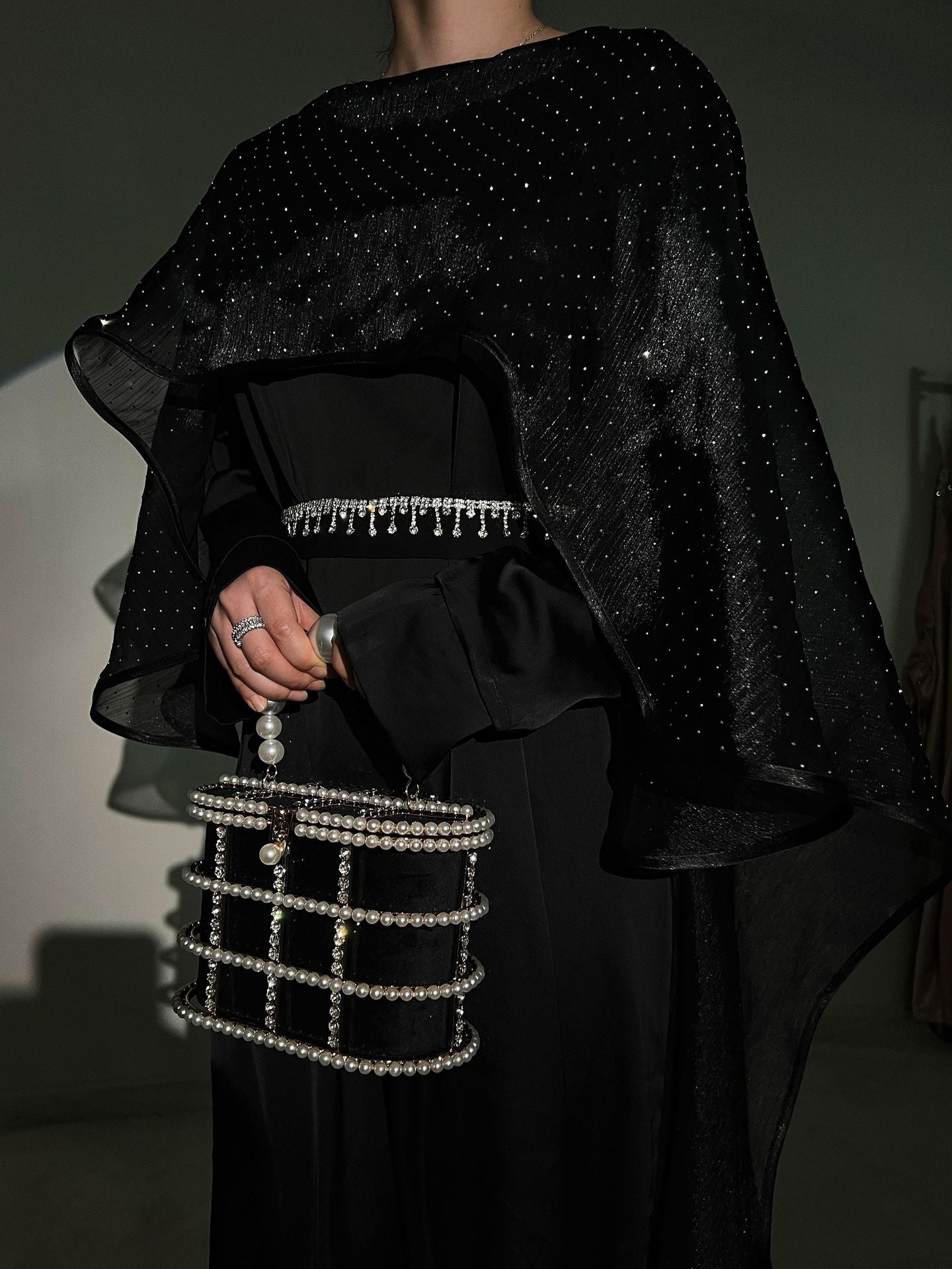 PFXK Muslim simple cloak starry sky abaya