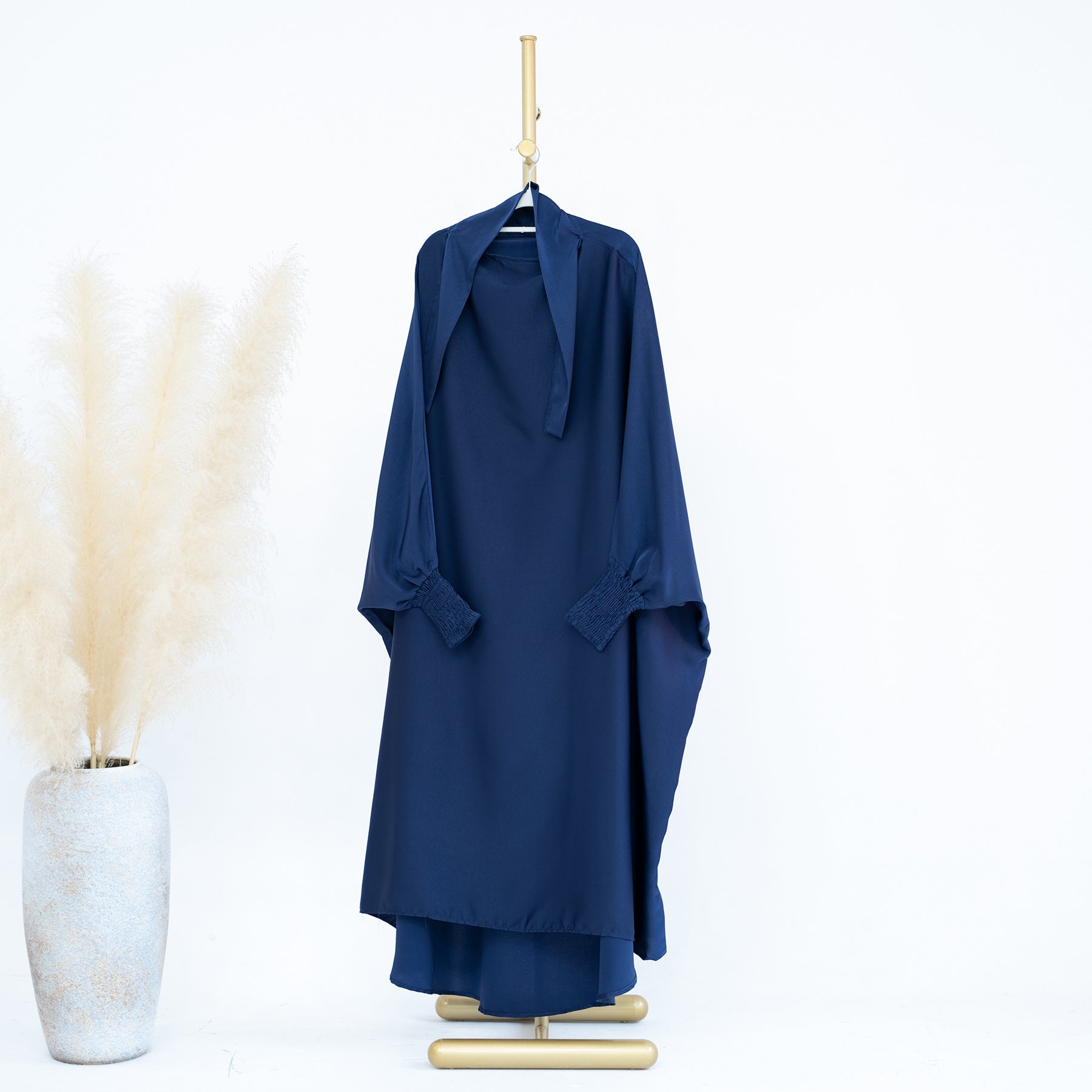 LR662 Pakaian gaun panjang kanak-kanak warna solid abaya abaya