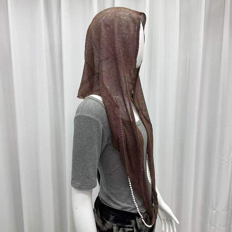 DLDSJ Lightweight Draping Hijab with Pearl Chain