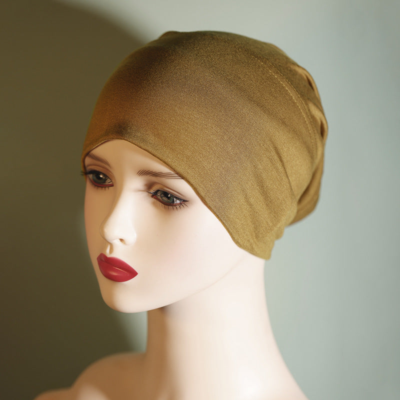QY001 Tiada pil, tiada pudar, topi tong pelbagai warna, warna pepejal, kapas tulen, topi asas kapas mercerized, tudung kapas untuk wanita, anjal dan bernafas