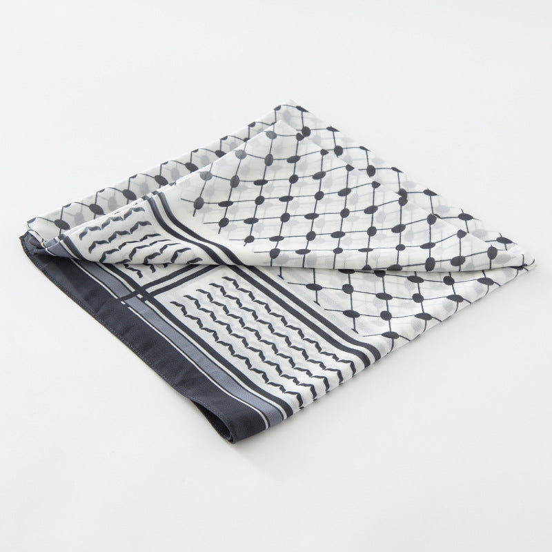 WJA270 New Style Chiffon Printed Plaid Square Scarf