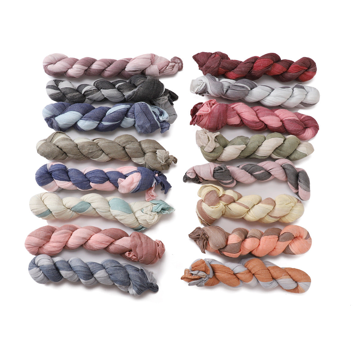 YZ205 Cotton and linen gradient wrinkled dyed long scarf hijab hijab/tudung printed hijab printed scarf Gradient - MinYang Fashion Apparel Accessory Manufacturer