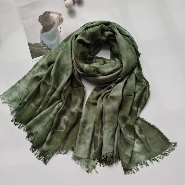 17A64  50Ethnic style rayon cotton handmade tie-dyed shawl scarf - MinYang Fashion Apparel Accessory Manufacturer