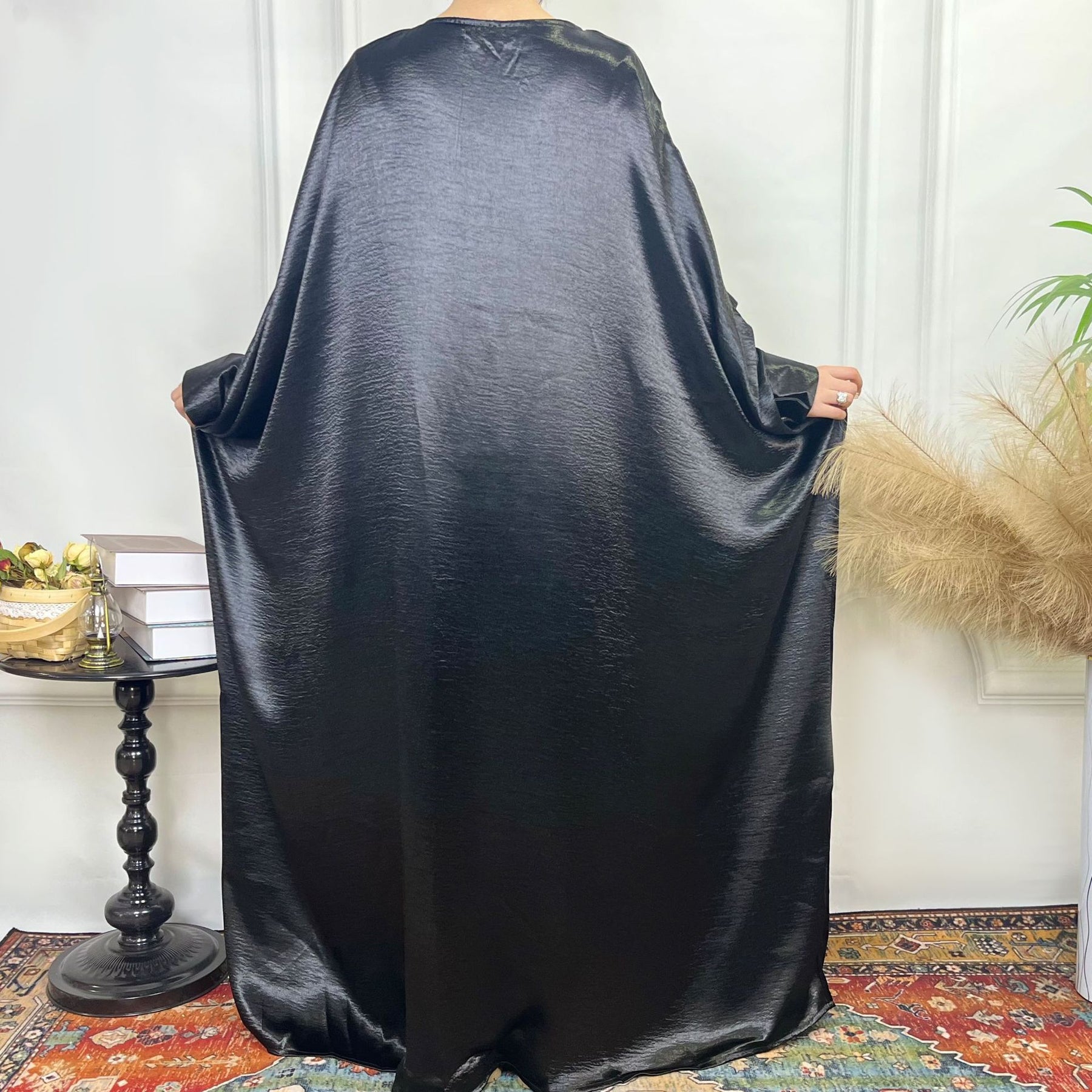 FK414-126 Solid color snowflake double crepe women's clothing zipper shiny robe one-piece dress skirt
