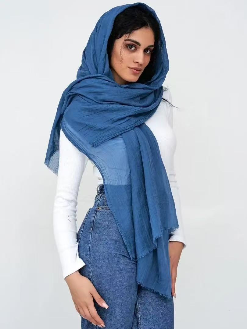 SS001 80s polyester-cotton printed hijab