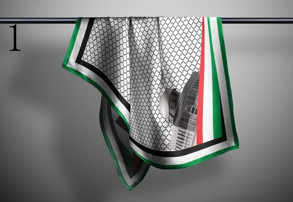 BDMY08 Kuffiyeh cuadrado estampado palestino
