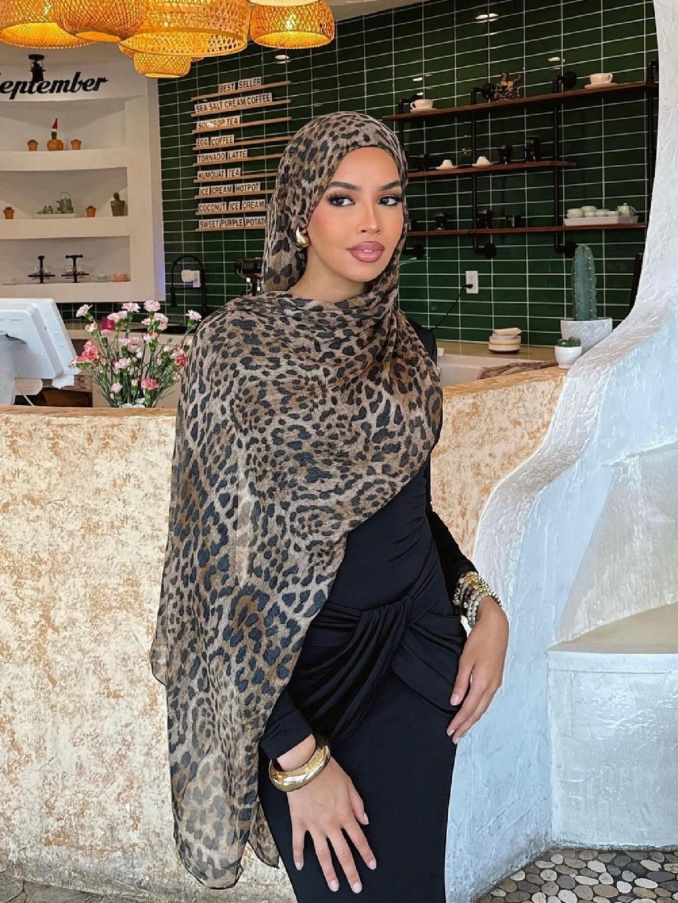 MYM04 Modal Leopard Style Scarf/hijab - MinYang Fashion Apparel Accessory Manufacturer
