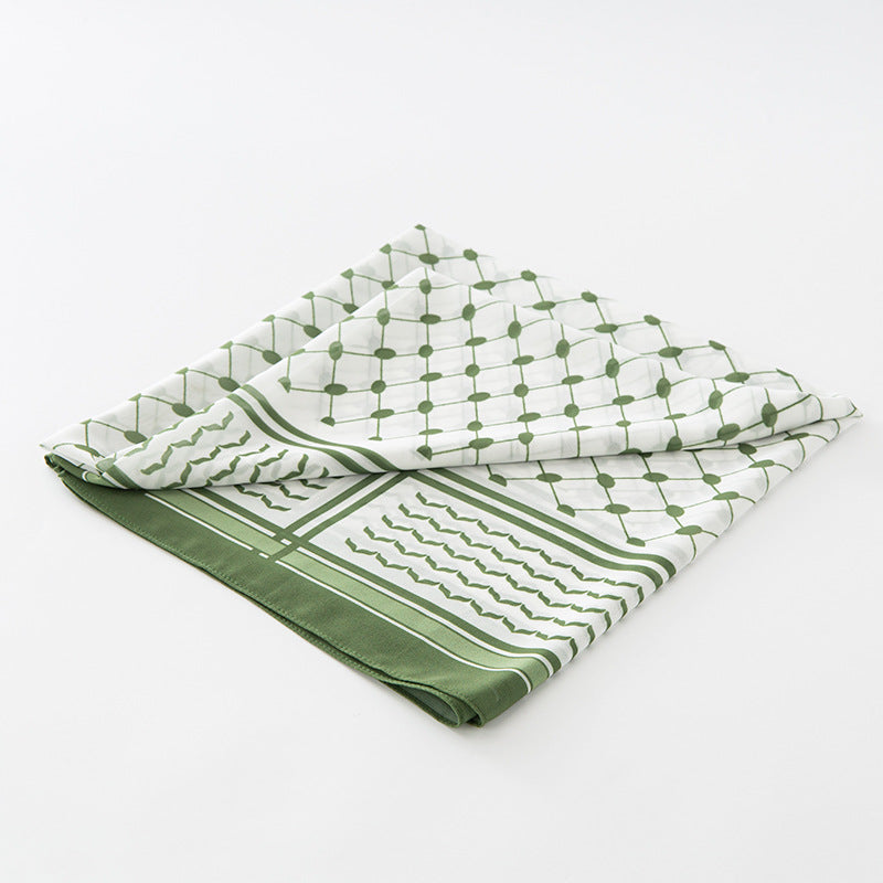 WJA270 New Style Chiffon Printed Plaid Square Scarf