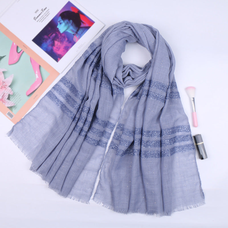 VS169 New pure cotton solid color long scarf - MinYang Fashion Apparel Accessory Manufacturer