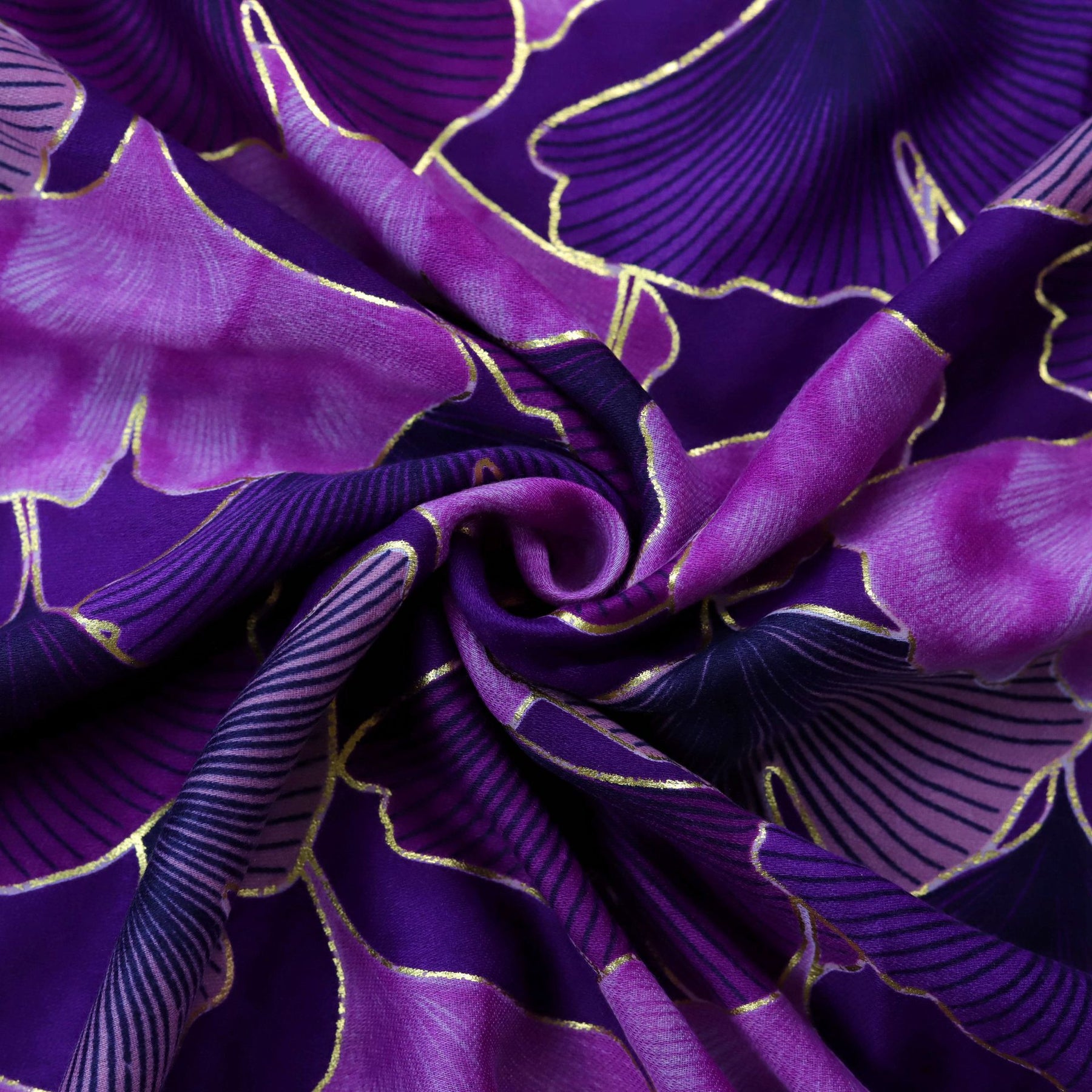 221006 stamping ginkgo printed scarf - MinYang Fashion Apparel Accessory Manufacturer