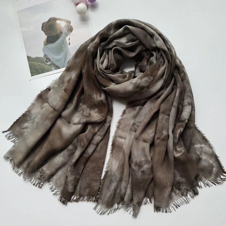 17A64  50Ethnic style rayon cotton handmade tie-dyed shawl scarf - MinYang Fashion Apparel Accessory Manufacturer