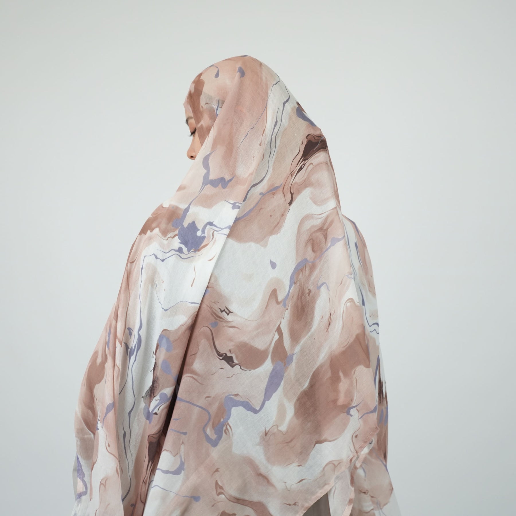 MD002 Multicolor double stitch wide-brimmed polyester cotton hijab scarf