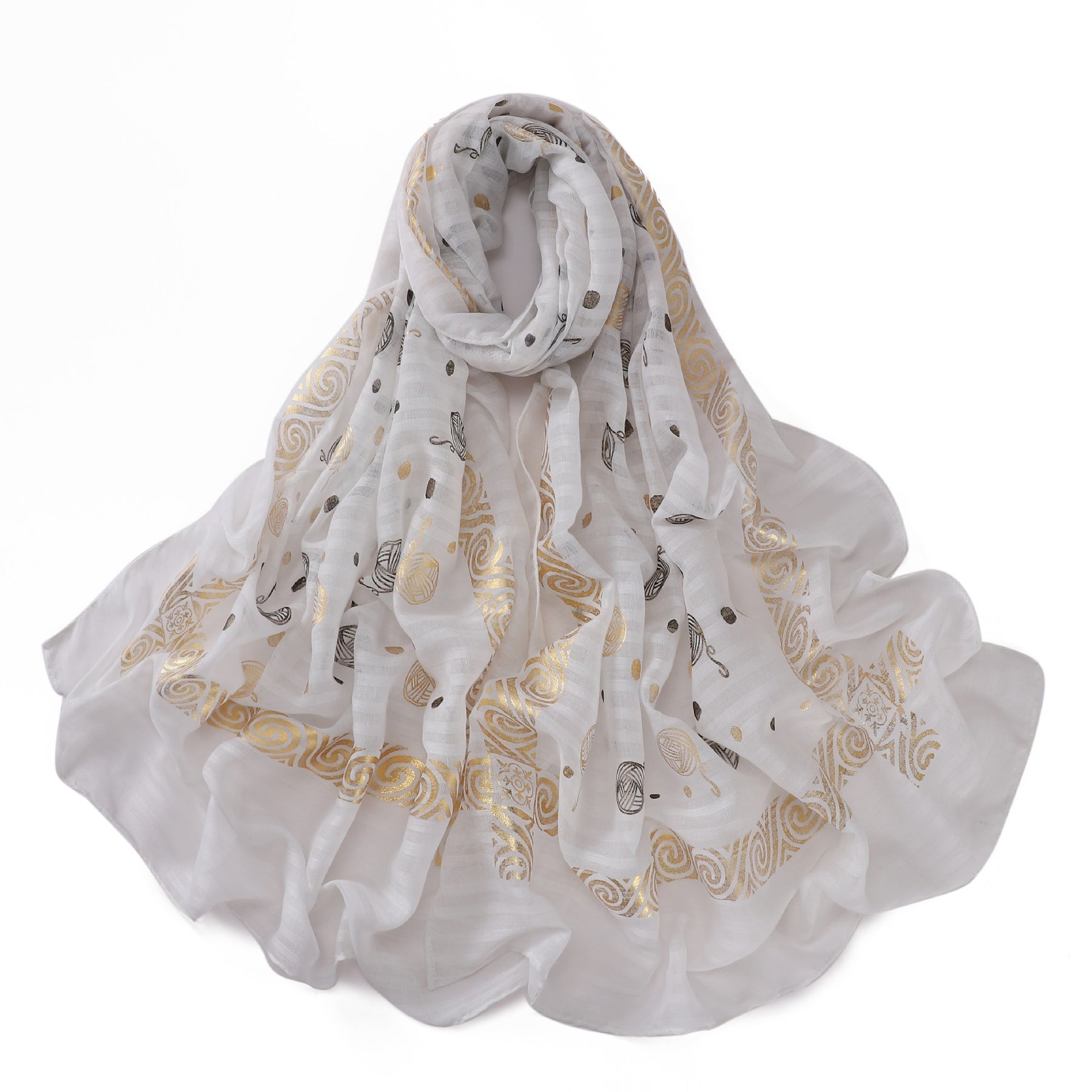 B1 Simple gold stamped scarf