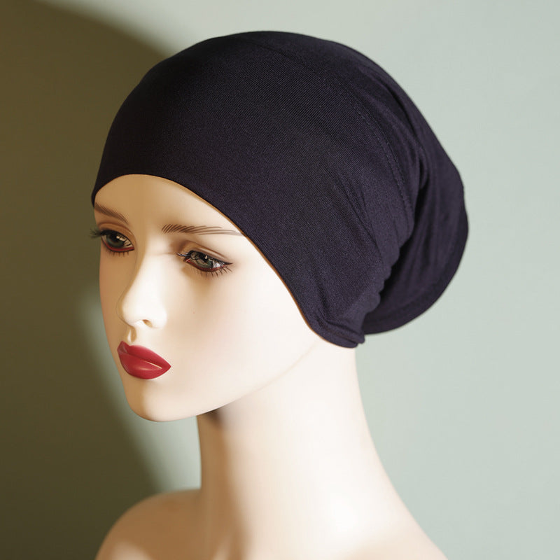 QY001 Tiada pil, tiada pudar, topi tong pelbagai warna, warna pepejal, kapas tulen, topi asas kapas mercerized, tudung kapas untuk wanita, anjal dan bernafas