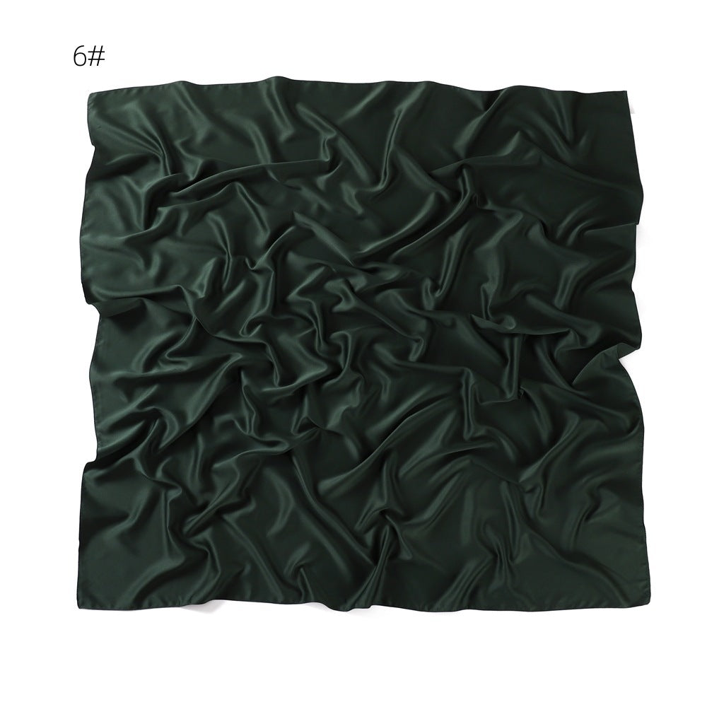 YZ190 90cm Matte Satin Faux Silk Satin Solid Square Shawl Scarf - MinYang Fashion Apparel Accessory Manufacturer