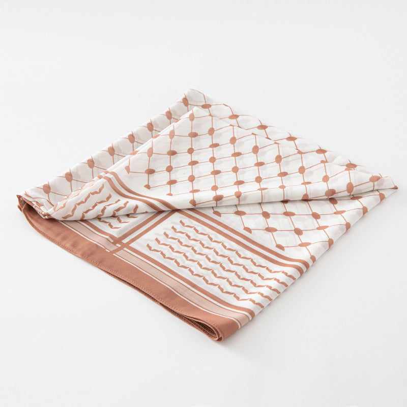 WJA270 New Style Chiffon Printed Plaid Square Scarf