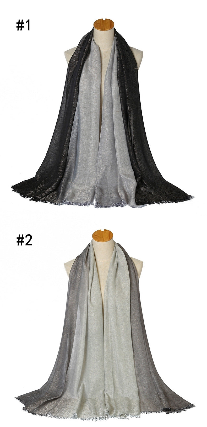 YZ09 Hand-painted gradient tie-dye long scarf hijab hijab/tudung printed hijab printed scarf Gradient - MinYang Fashion Apparel Accessory Manufacturer