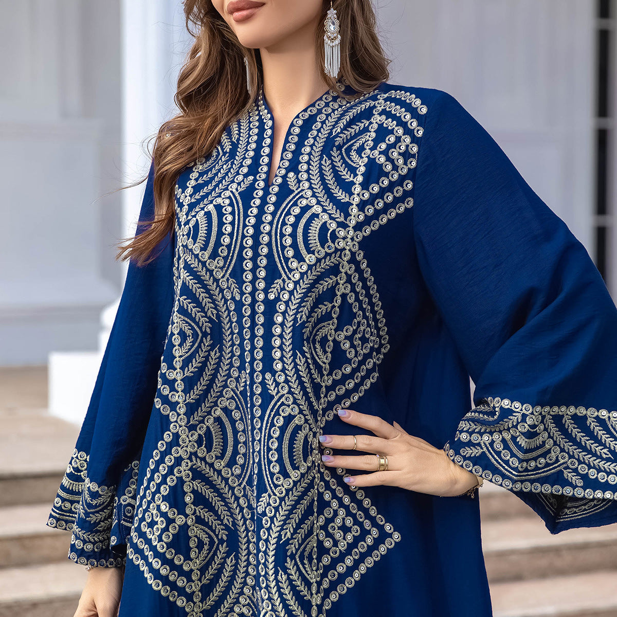 SMT014 Women's evening dress Muslim women's robe sequin embroidery abaya wholesale abaya Dresses/gowns
