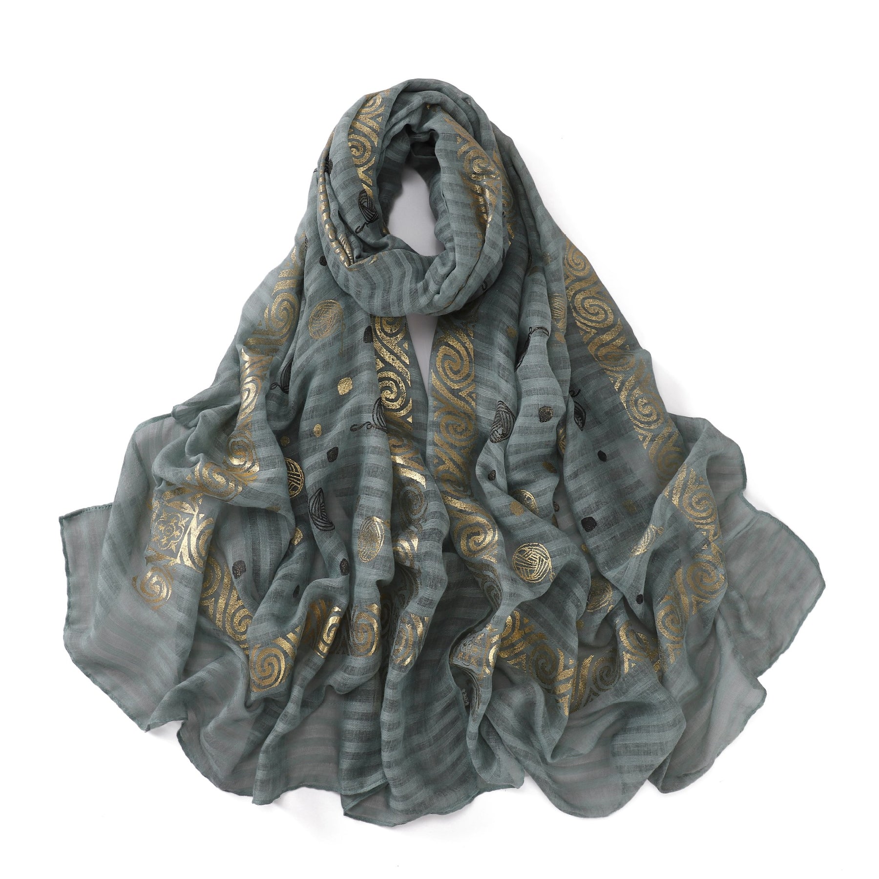 B1 Simple gold stamped scarf