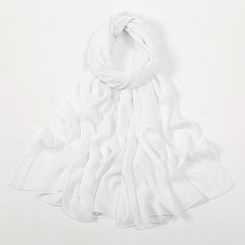 VS694New solid color curled cotton long scarf women's headscarf - MinYang Fashion Apparel Accessory Manufacturer