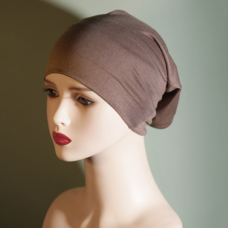 QY001 Tiada pil, tiada pudar, topi tong pelbagai warna, warna pepejal, kapas tulen, topi asas kapas mercerized, tudung kapas untuk wanita, anjal dan bernafas