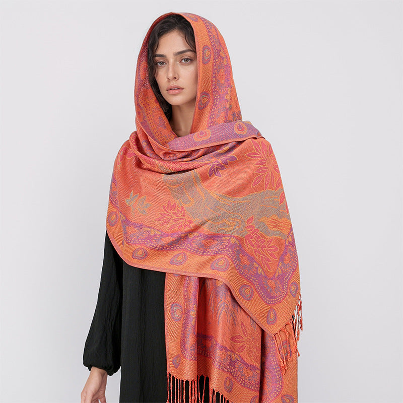 MY31 New Peacock Style Tassel Scarf - MinYang Fashion Apparel Accessory Manufacturer