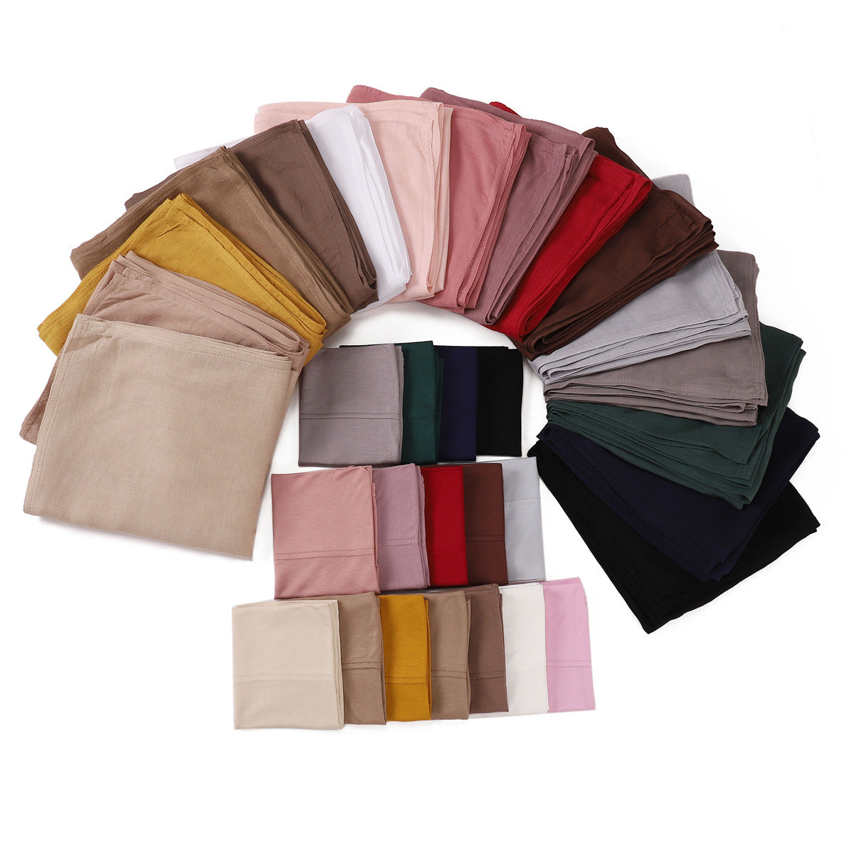YZ235 Wide Edge Thin Modal Large Size Hijab/Scarf With Cap Set