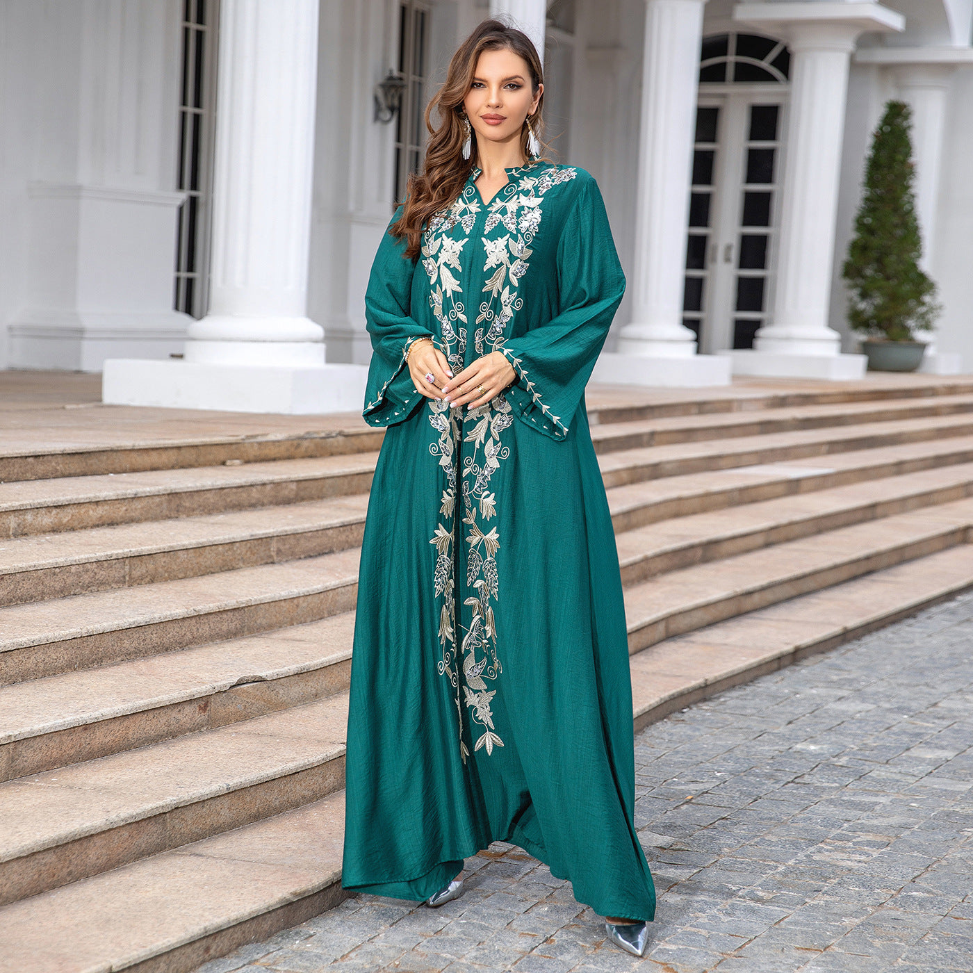 SMT008 Robe women's abaya embroidered dress evening dress abaya Dresses/gowns