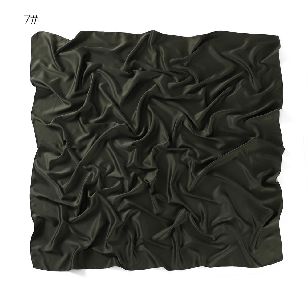 YZ190 90cm Matte Satin Faux Silk Satin Solid Square Shawl Scarf - MinYang Fashion Apparel Accessory Manufacturer