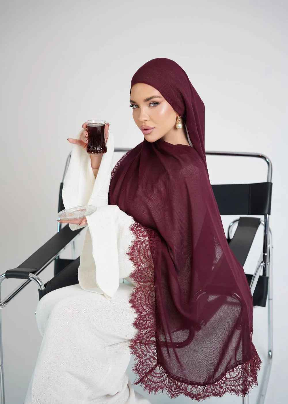 LSMDR Elegant Plain Breathable Modal Hijab with Undercap Set - MOQ: 10 pcs/color