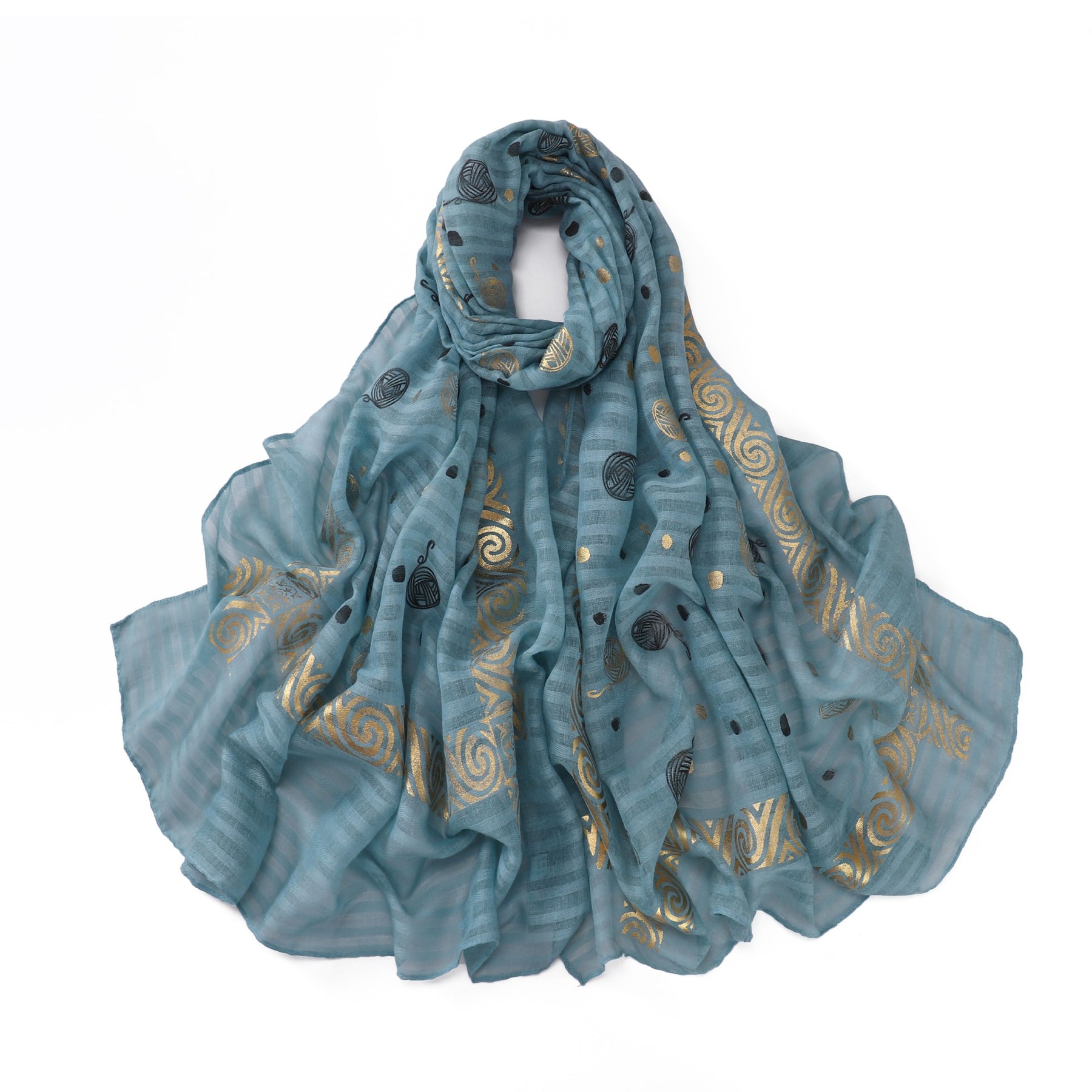 B1 Simple gold stamped scarf