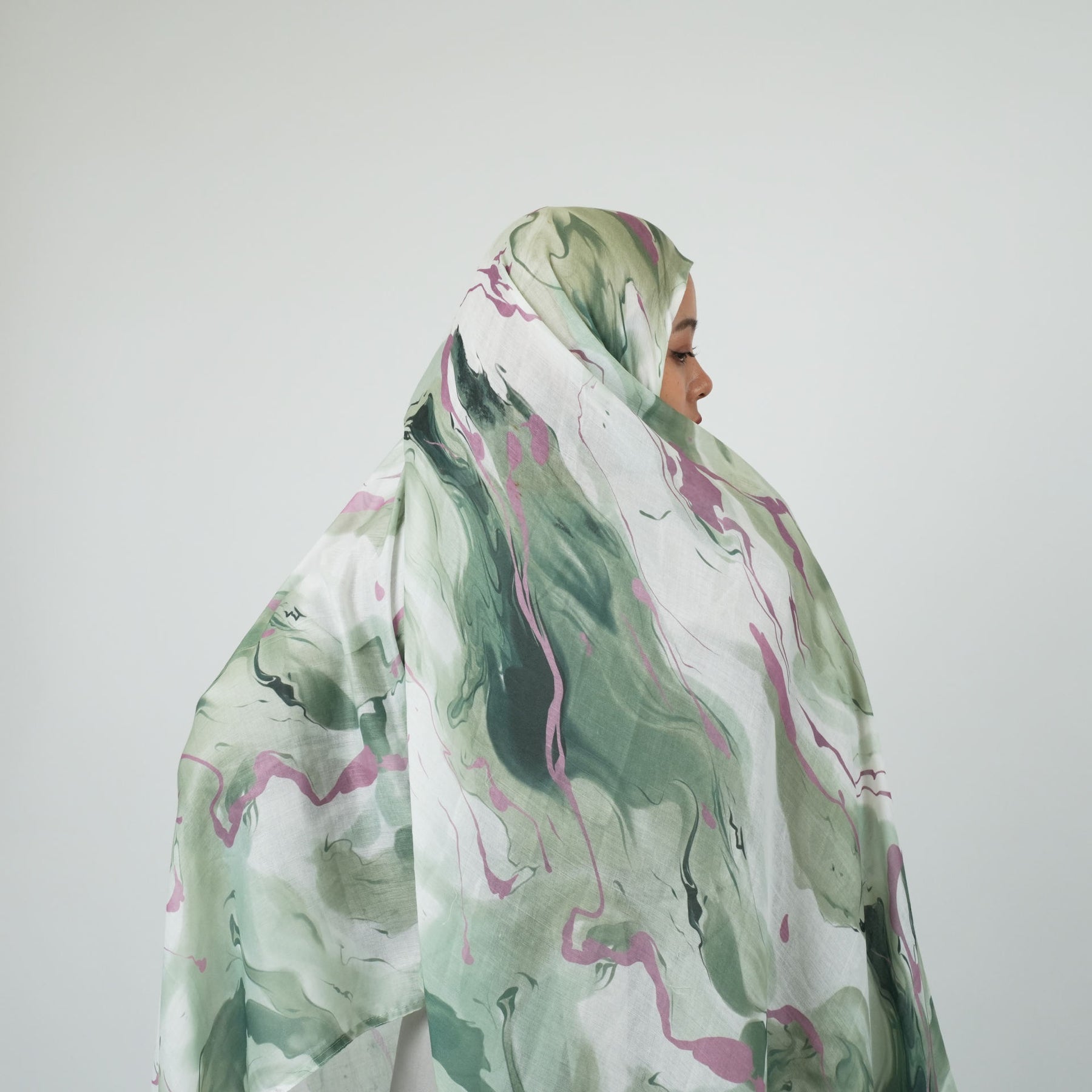 MD002 Multicolor double stitch wide-brimmed polyester cotton hijab scarf