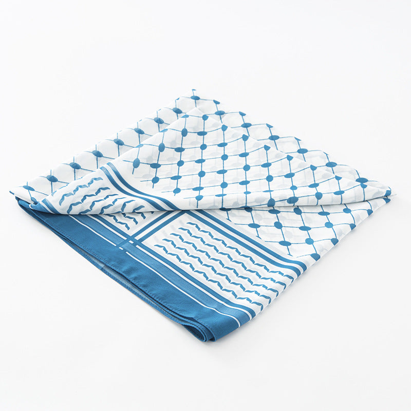 WJA270 New Style Chiffon Printed Plaid Square Scarf