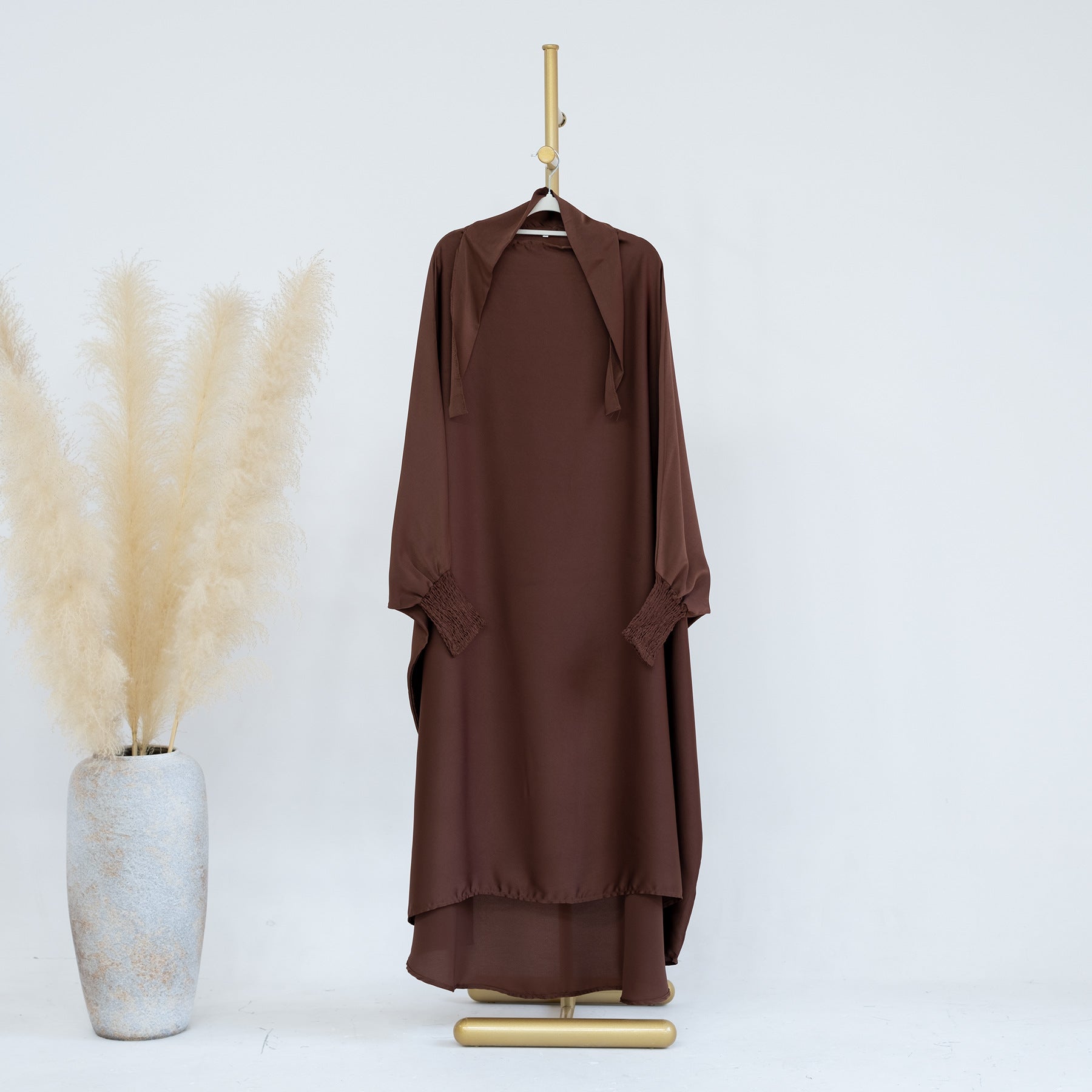 LR662 Pakaian gaun panjang kanak-kanak warna solid abaya abaya